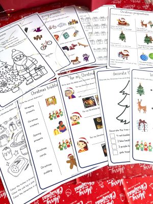 Bundle 19 activity and vocabulary sheets Christmas