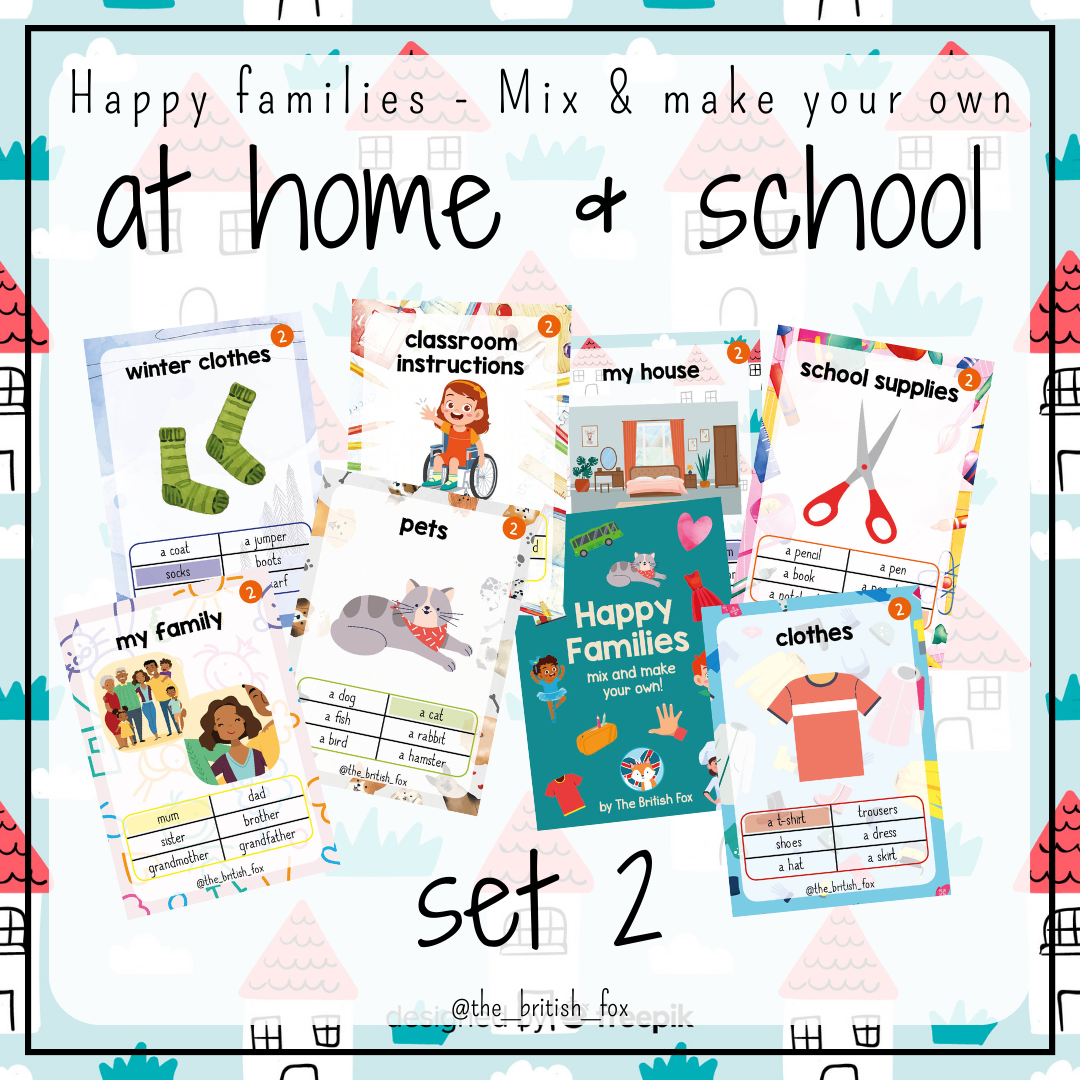 Coffret Happy Families Mix & Match - 7 jeux des 7 familles en anglais ESL – Image 3