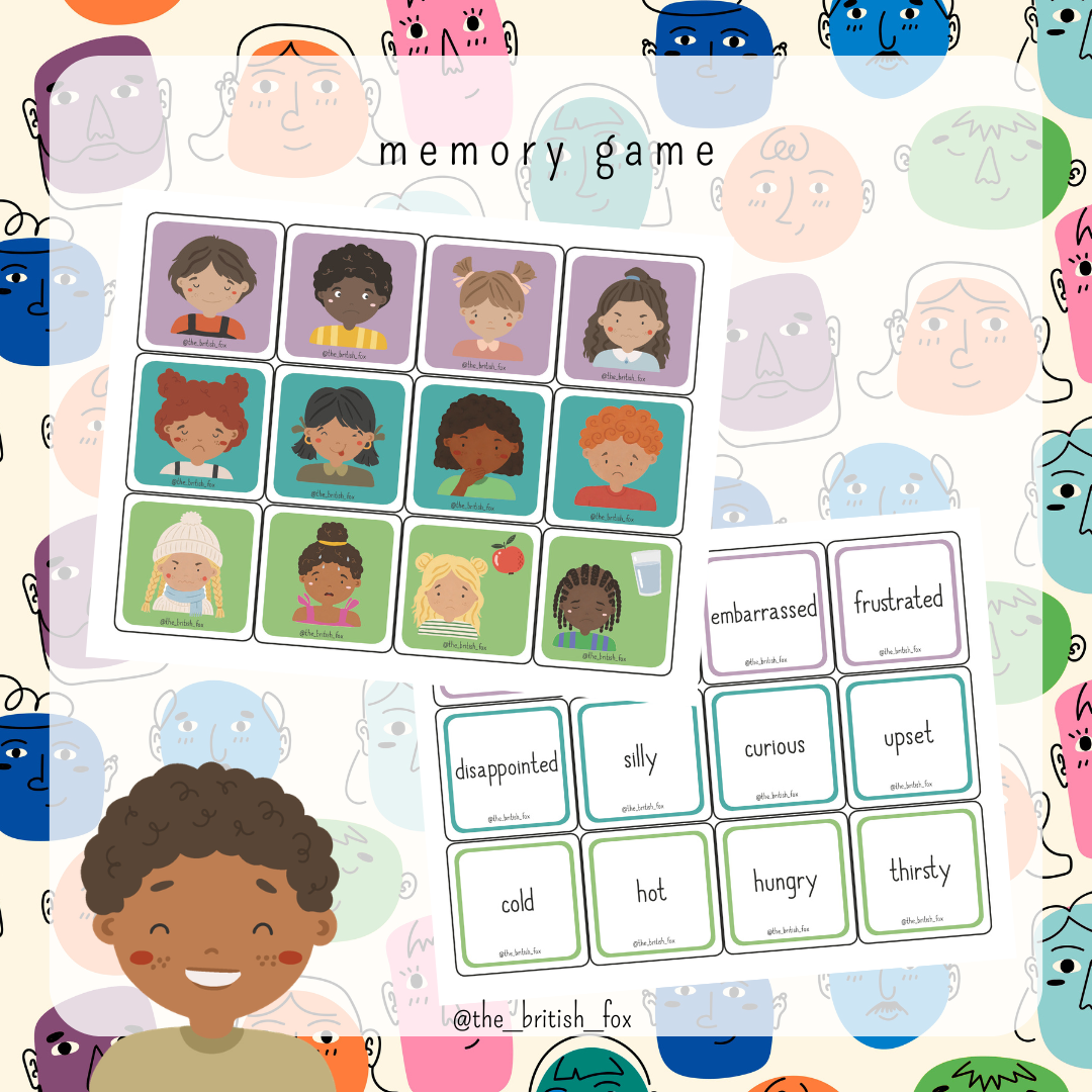 Feelings & Emotions ESL pack - Flashcards Memory Domino - jeux Anglais – Image 4