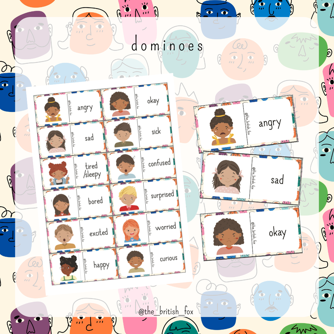 Feelings & Emotions ESL pack - Flashcards Memory Domino - jeux Anglais – Image 5