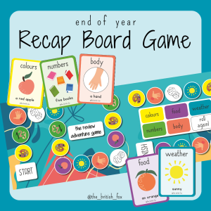 End of Year Recap Board Game - Jeu de révision cycle 2 anglais